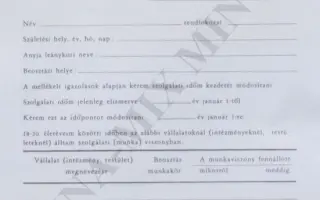 Kérelem a szolgálati idő mód. 1